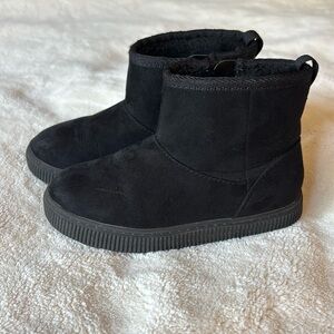 Black Faux Suede Ankle Boots Toddler Size 10